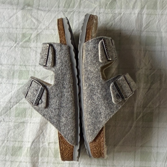 Birkenstock Soft Gray Wool Slippers - Picture 5 of 11